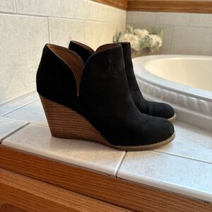 Women's Black Wedge Ankle Boots